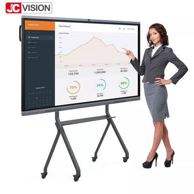 JCVISION Sala de aula reunião tela sensível ao toque quadro branco interativo caneta com PC OPS