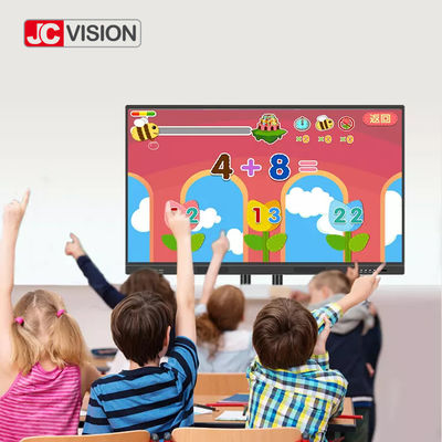 JCVISION 65 - Display interativo Smartboard de 110 polegadas AG Vidro do templo Painel LCD de toque IR