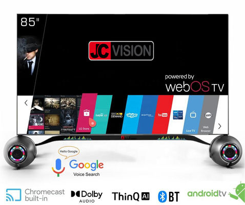 Display de sinalização digital interior TV 4K inteligente de 85 polegadas com Android 11 1 e ângulo de visão 178x178