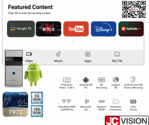 JCVision DLP Ultra Short Throw Projector 1080p Especificações Adobe Acrobat Pro DC