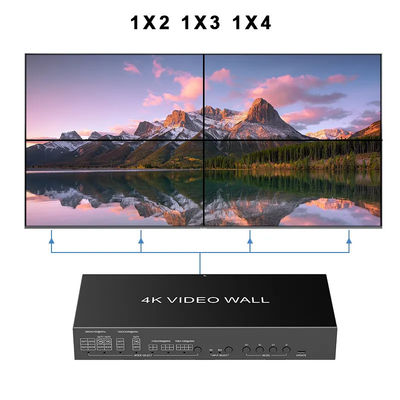 JCVISION 4K Video JCVISION HDMI2.0 Mural Matriz 2 em 4 com saída 2X2 saída de parede de vídeo saída de áudio L/R auto-adaptável