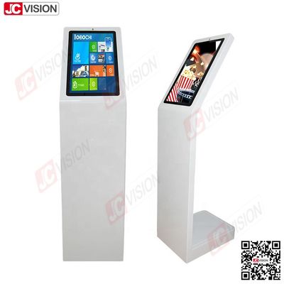 Jcvision 21.5 Inch Self Service Digital Interactive Information Kiosk Tipo L Ecrã vertical Ecrã táctil Kiosk Branco