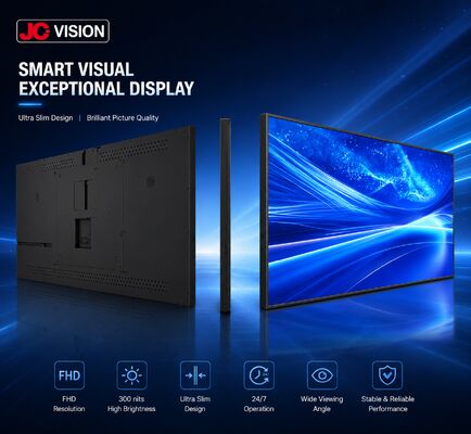 JCVision Display de sinalização digital interior de 32 polegadas E-LED retroiluminado, ângulo de visão amplo, caixa de luz montada na parede para varejo e hospitalidade (HD-352C)