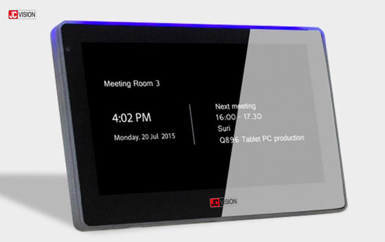 Exposição de registro da programação da sala de conferências de NFC RFID do ponto de entrada, tela do registro da sala de reunião do toque