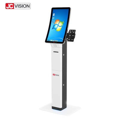 23.6 polegadas Curved Self-Service Touch Screen Kiosks Qr Code Scanner Impressora