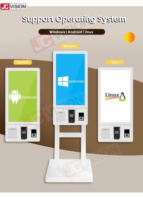 15.6 21,5 24 32 polegadas piso interior stand-self-service quiosques de pagamento terminal de auto-serviço Checkout quiosque máquina fornecedor